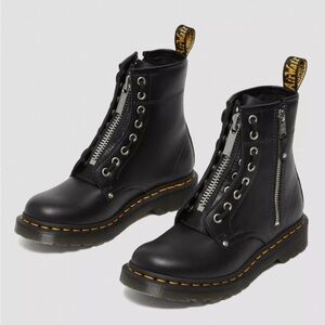 Dr Martens 1460 twin zip lace up boots black 7 RARE